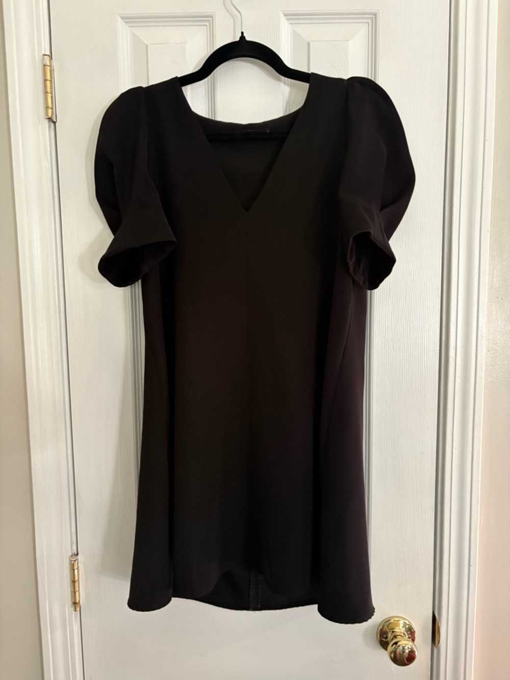 Zara Black V-Neck Short Sleeve Dress